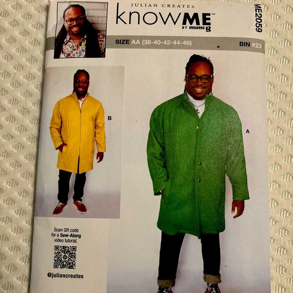Know Me Men’s Coat Sewing Pattern